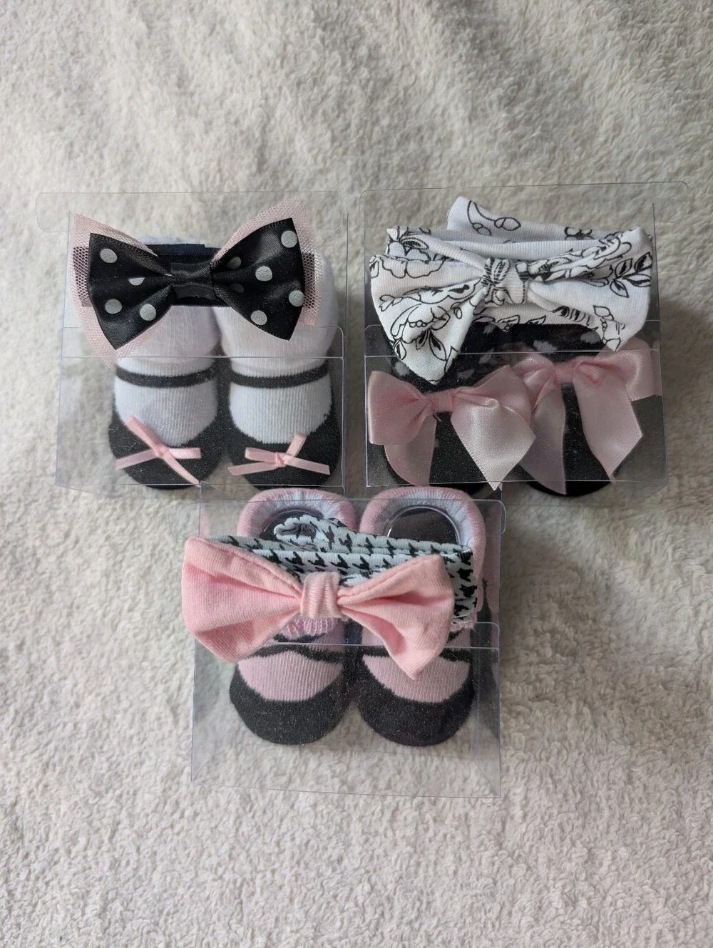 HUDSON BABY Infant Girl's 6 Headband & 6 Sock Set - Size 0-9 Mos.